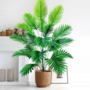 52-125cm/49.2in  Artificial Palm Tree Tropical Fake Plant Green Plastic Palm Leaf Branches Suitable for Home Garden Decoration