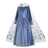 Vestido da Elsa para Menina – Fantasia de Princesa para Festa de Aniversário e Inverno, Cosplay de Frozen, Vestido de Manga Longa – Rainha da Neve