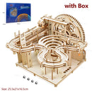 DIY 3D Wooden Puzzle Mechanical Hand Model Building Kits Toys Marble Race Run Set with 4 Balls for Adults Kids Gifts 
