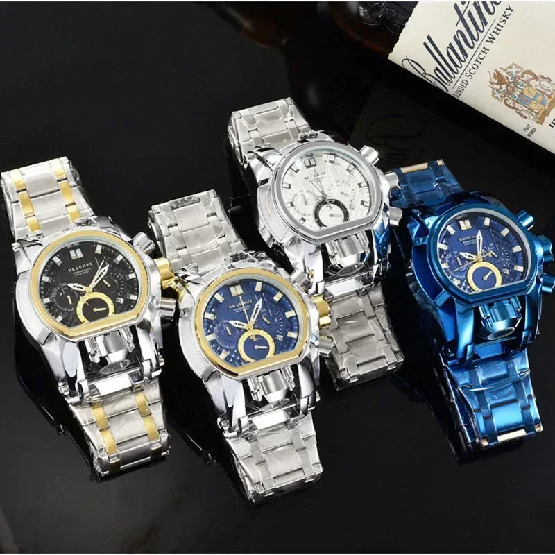 waUndefeated Watches Reserve Bolt Zeus Mens Chronograph INVICTO Luxury Watch Invincible Relógio Masculino for Dropshipping
