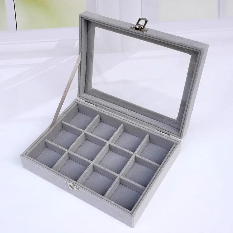 Caja de joyería negra, caja para pulseras, caja para collares, caja pequeña arqueada, caja de exhibición, caja de almacenamiento de joyas con cubierta de franela