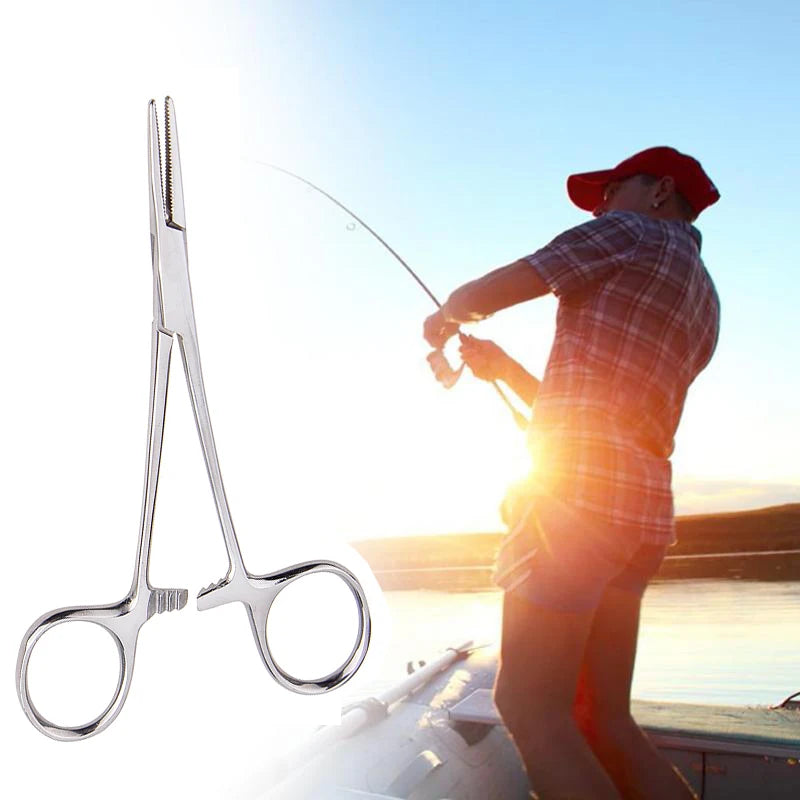 Herramienta manual de 12,5 x 16 x 18 cm, pinzas hemostáticas para pelo de mascotas, alicates de pesca, herramientas de depilación, herramienta de corte con punta curva/recta.