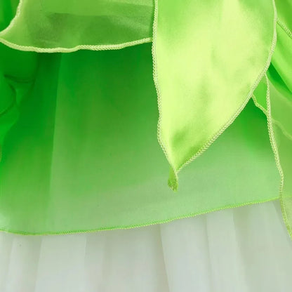 Girls Disney Party Dresses Fairy Tiana Costume for Girl Tinkerbell Children Clothing Princess Elf Birthday Ball Gown Wing Dresse