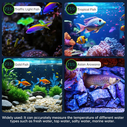 Termómetro digital inalámbrico para acuario con pantalla LED, control electrónico de temperatura del agua del tanque de peces, medidor de temperatura