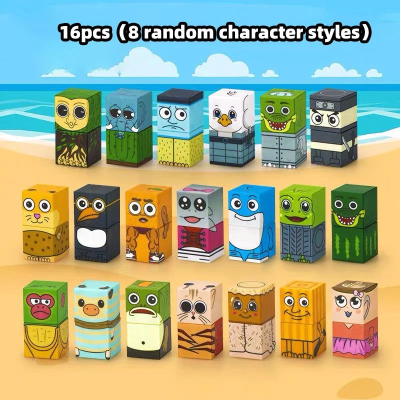 AI character magnetic building blocks Tung Tung tung sahur assembly building blocks character building blocks tabletop game