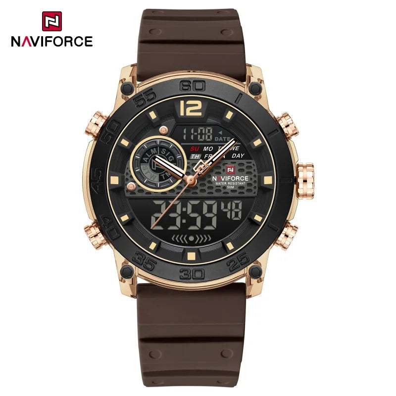 NAVIFORCE 6104 Fashion Sports Electronic Quartz Watch Men Calendar Luminous Outdoor Casual Digital Watches for Man reloj hombre