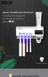 Toothbrush Holder Toothpaste Dispenser Solar Energy Bathroom Toothbrush Storage Box Multi-function Storage Holder USB Charge