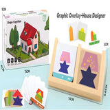 1set- House Logic Game Montessori Toys Creative Geometric Shape Spatial Imagination Intellectual Thinking Puzzle Games Kids Toy