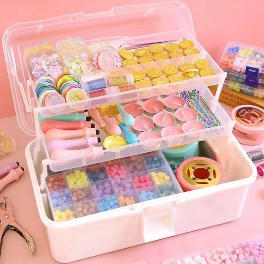 2/3 Layers Large Capacity Storage Box Foldable Multifunctional Plastic Portable Makeup Hairpin Organizer Nail Art Jewelry Box