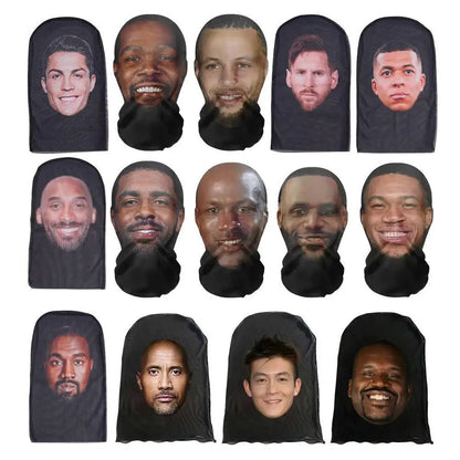 Máscara creativa de Kanye con impresión 3D, malla elástica, máscara facial completa, tocado para cosplay, artículos novedosos, accesorios de fiesta para cosplay para hombres y mujeres