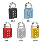 6 Digit Button Combination Password Lock Portable Travel Anti-theft Luggage Backpack Zipper Lock Dormitory Cabinet Padlock