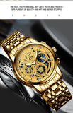 BINBOND Luxury Fashion Casual Quartz Men Watch Stainless Steel Strap Luxury Dial Luminous 30M Waterproof Business Men Wristwatch