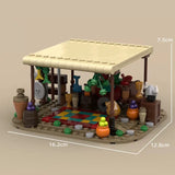 MOC Notice Board Building Blocks Bee Farm Fountain Bonfire Stove Medieval Town Street View Water Wall Bridge Road Sign Brick Toy