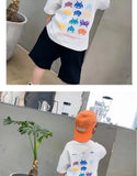 Camiseta de manga corta de verano para niños, Top de cuello redondo para niños pequeños y medianos, moda informal versátil de media manga