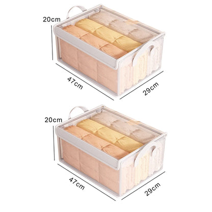 Cesta de almacenamiento transparente de PVC para ropa interior, caja de almacenamiento con marco de acero inoxidable, organizador de armario, caja de tela impermeable