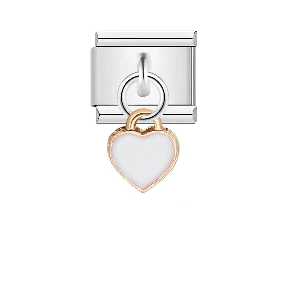URING New Italian Charm Bracelet Pendant Series Shell Imitation Pearl Heart Personalized Assembly Chain Y2k DIY Making Jewelry