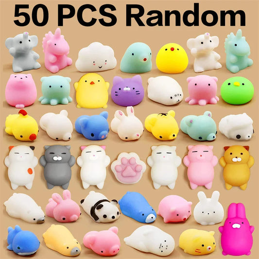 50-5 pçs mochi squishies kawaii anima brinquedos squishy para crianças anti-stress bola squeeze festa favorece o alívio do estresse brinquedos para o aniversário
