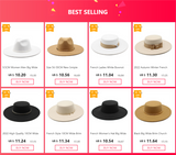 56-58-59-60CM New Natural Panama Soft Shaped Straw Hat Summer Women's/Men's Wide Brim Beach Sun Cap UV Protection Fedora Hat