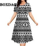 2026 New Floral Graphic Print Women's Dresses Elegant Ladies Summer Dress Casual Retro Plus Size Female Fashion Loose Dress 9XL
