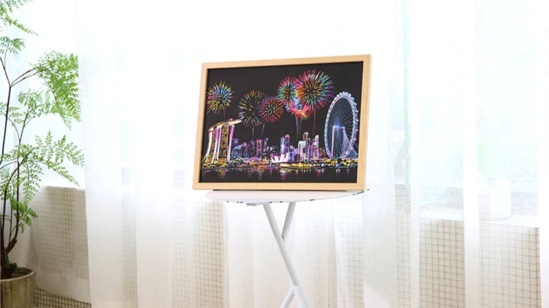 Scratch Art Paper Set 2 Sheets World Landmark Night Scene with Stylus DIY Crafts Stress Relief Creative Painting Adult Kids Gift