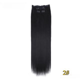 Kit 4 peças extensões de cabelo liso 60cm clip in aplique sintético ombre castanho e louro