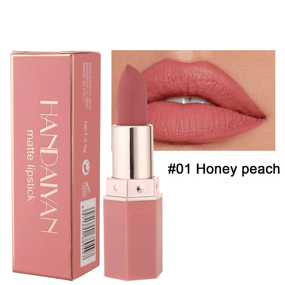 Lápiz labial mate de alta pigmentación HANDAIYAN, terciopelo, resistente al agua, maquillaje de larga duración, cosméticos para labios