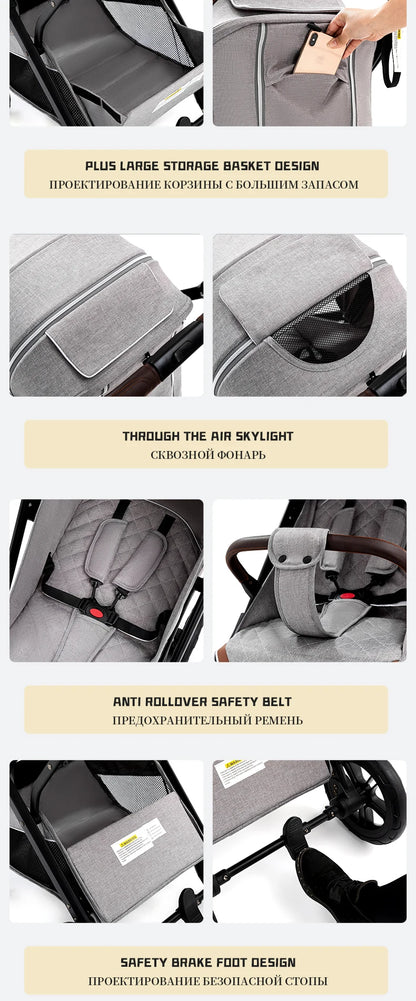 Baby Stroller High Landscape Portable Ultra-lightweight Newborn Travel Shock-absorbing Stroller newborn rocker For 0-4 Year Old