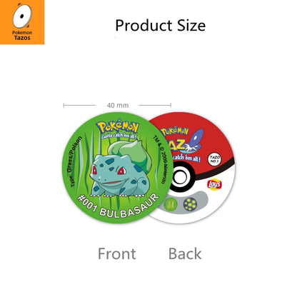 Caja de 100/160 tazos de Pokémon de 1.ª y 2.ª generación, colección de cartas redondas y cuadradas 3D, álbum de entrenadores, Pogs, Cheetos, Chipitaps