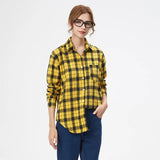 Casual Women's Plaid Shirt 2025 Spring Autumn New Ladies Loose Blouse and Tops Female Long Sleeve Shirts Fresh Checked Clothes