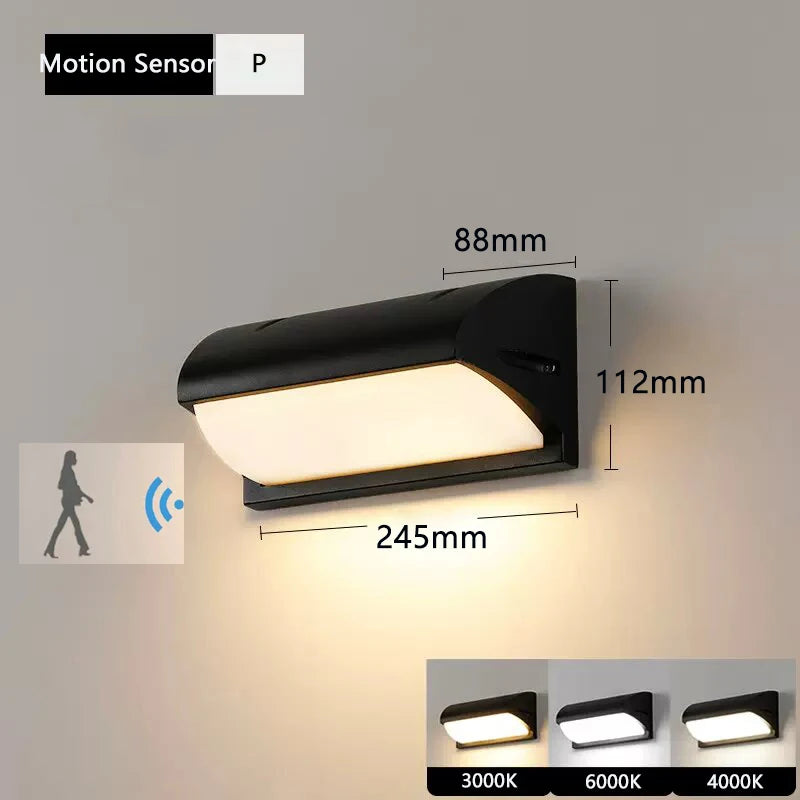 Led Outdoor Wall Light Waterproof IP65 Motion Sensor Led Outdoor Lighting Porch Lights Balcony Garden Lights Outdoor Wall Lamp