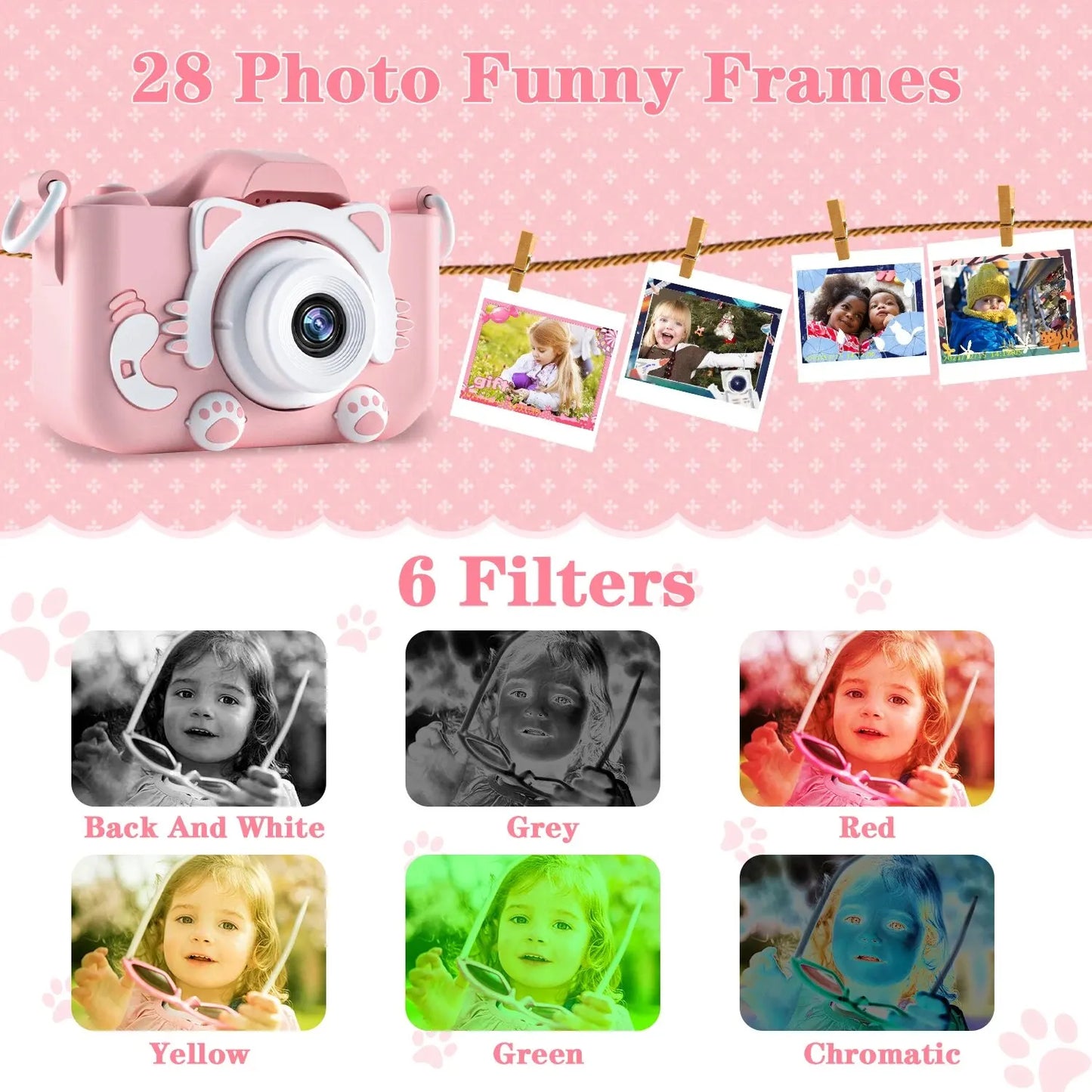 Cámara digital para niños de 1080P HD, cámara de vídeo de 2 pulgadas con funda de silicona, ideal para Navidad y cumpleaños.
