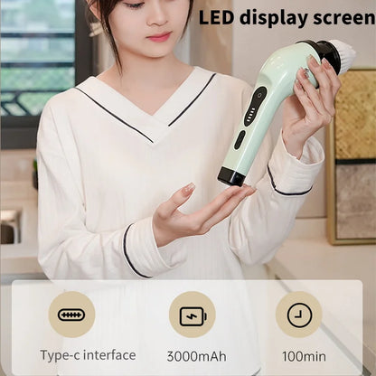 Cepillo de limpieza eléctrico 9 en 1, fregador giratorio eléctrico, herramientas de limpieza eléctricas, aparatos de limpieza para salón, cocina y baño.