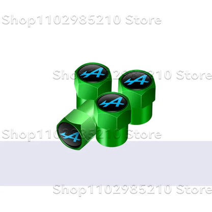 4Pcs/Set A Alpine Logo Car Wheel Tire Valve Stem Caps Dust Rim Covers Decor For Clio Scenic Logan Megane Captur Kadjar Duster