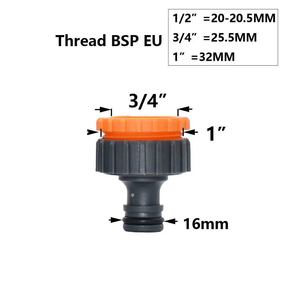 Conector rápido para manguera de jardín, acoplador de tubería de 1/2, 3/4 y 1 pulgada, conector de agua de parada, junta de reparación de 16/20/32 mm, accesorio para sistema de riego