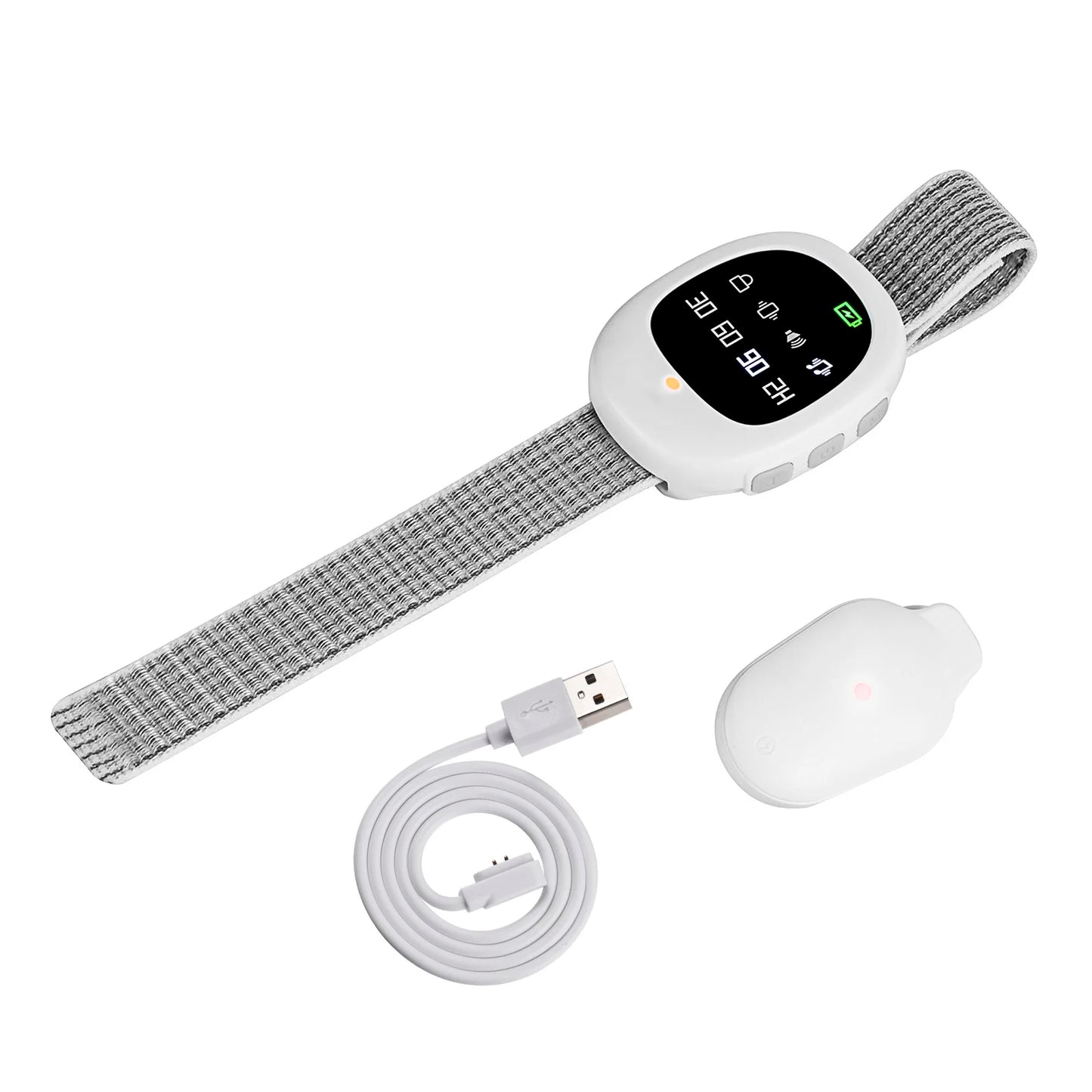 Alarma inalámbrica para enuresis de 40 m, sensor de entrenamiento para ir al baño para adultos mayores, con pulsera para niños y adultos mayores.
