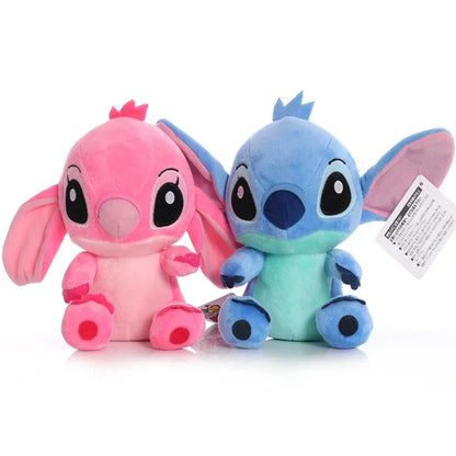 Peluche de Stitch de 20 cm, juguete kawaii de TV, colgante con el mismo párrafo, regalo de cumpleaños para niños, modelos de pareja