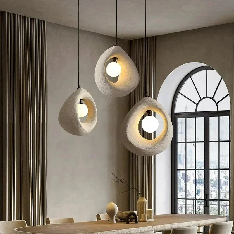 Lámpara colgante japonesa Wabi Sabi, lámpara de techo nórdica para comedor, decoración del hogar, mesa de bar, isla de cocina, lámpara colgante creativa