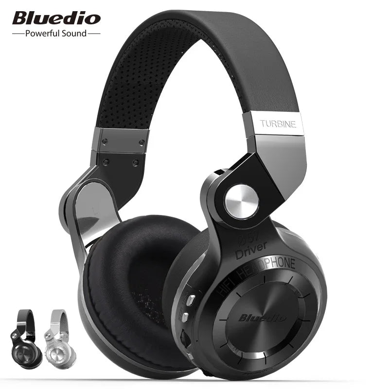 Auriculares Bluetooth Bluedio T2+ Auriculares inalámbricos deportivos plegables Bluetooth 5.0 Sonido HIFI 57 mm Graves potentes Ranura para tarjeta SD