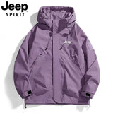 JEEP windbreaker jacket for both men and women, new Spring/Autumn 2026 style windproof hooded sport outdoor loose top