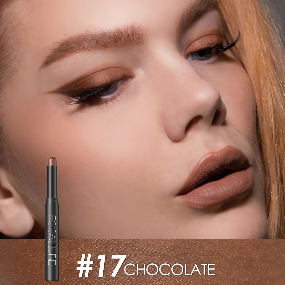 FOCALLURE Lápiz de sombra de ojos perlado de 24 colores, resistente al agua, con brillo, pigmento brillante, delineador en barra, herramientas de maquillaje