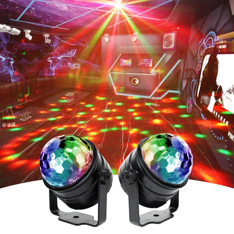 HCHWE USB Mini Magic Ball Family Party LED Lighting Carrying Holder Car Disco Atmosphere UV Light Family Party Decoration Light 