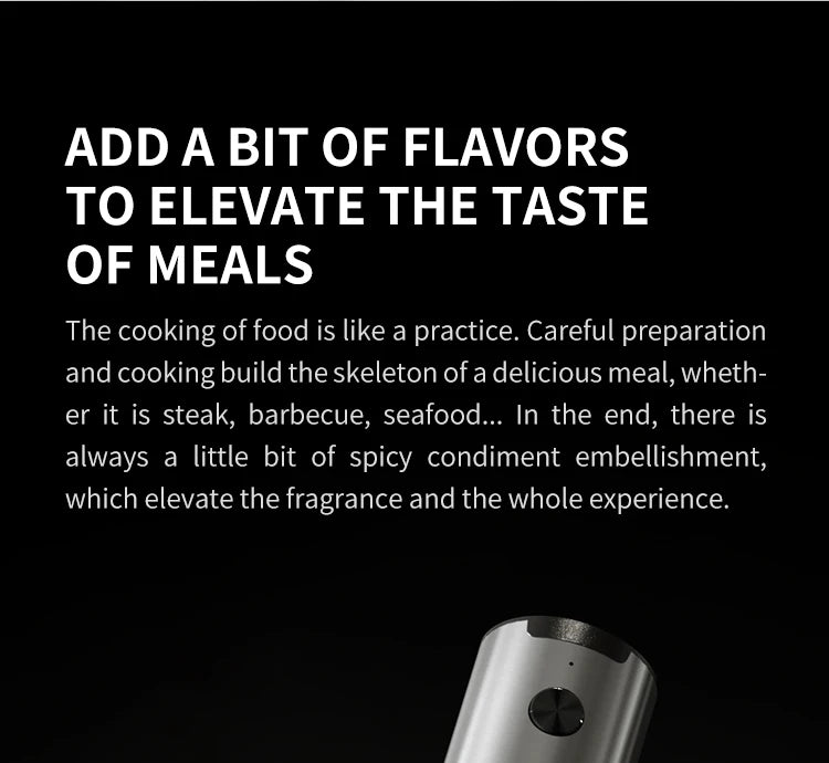 Molinillo eléctrico automático de pimienta y sal con luz LED, molinillo de aspereza ajustable, herramientas de cocina