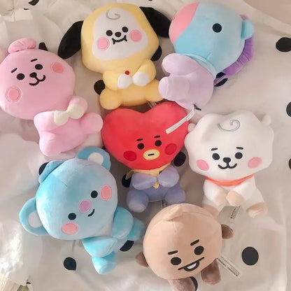 10-12cm Bandai Plush Toy Backpack Korean Bts Kawaii Doll Homecoming Season Dormitory Christmas Gift Birthday Grabbing Doll