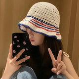 31BB Patterned Breathable Fisherman Hat Fabric Warm Season Shore Headwear Korean Fashion Lightweight Outdoor Sun Protection