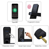 H4 Tuya Electronic Lock Wifi Smart Door Lock Fingerprint Lock Password IC Card Key USB Charge For Smart Home