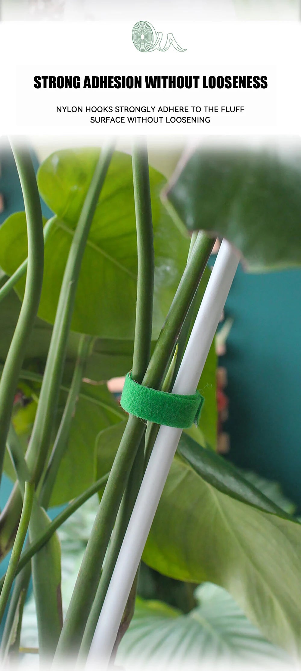 Brida de nailon para jardín, reutilizable, con cierre de velcro, para plantas, flores, trepadoras y en crecimiento.