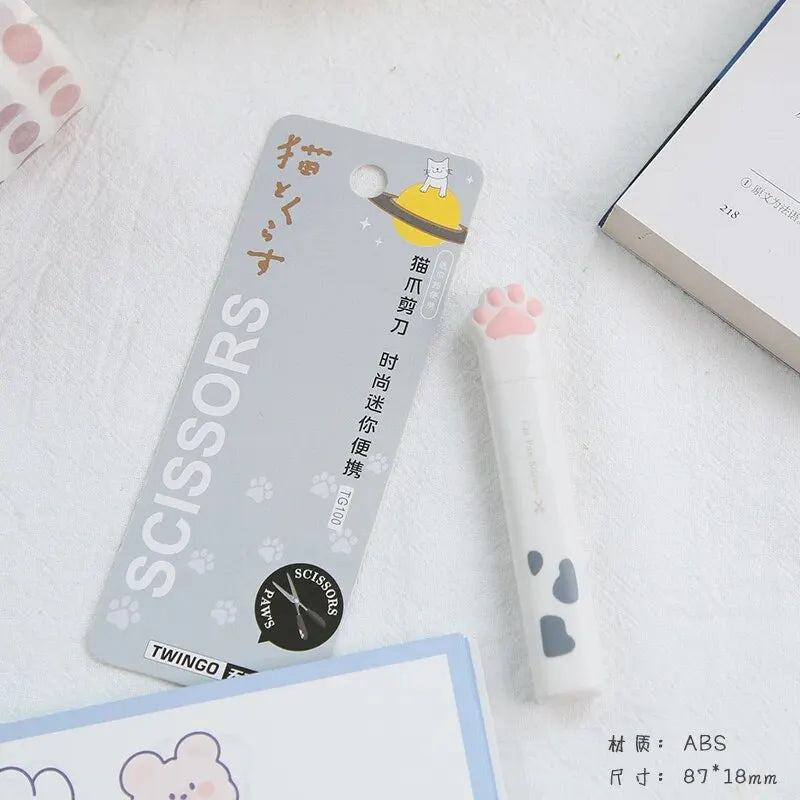 4Style Portable Folding Cat's Paw Scissors Stainless Steel Art Tool Multi-Function Pen-Shaped Scissors for Handbooks  Office Use