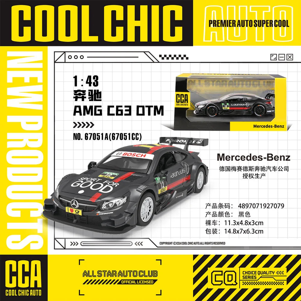CCA 1:43 BMW Gulf Oil Station Shell Station McLaren Lamborghini Series Racing Alloy Car Model Toy Car Casting Pullback Function