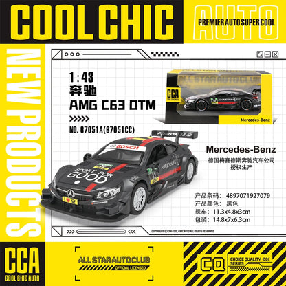 CCA 1:43 BMW Gulf Oil Station Shell Station McLaren Lamborghini Series Racing Alloy Car Model Toy Car Casting Pullback Function