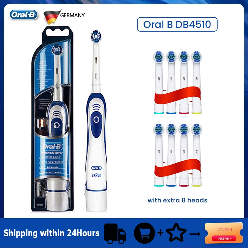 Oral B Sonic Electric Toothbrush Battery Powered 2D Rotating Tooth Brush Oral Hygiene Dental Teeth with Replaceable Heads